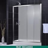 DreamLine Shower Stall SHTRDR-32601-10-01-FR. 32'' x 60'' x 72'', Left-Hand Drain, Frosted Glass, Chrome
