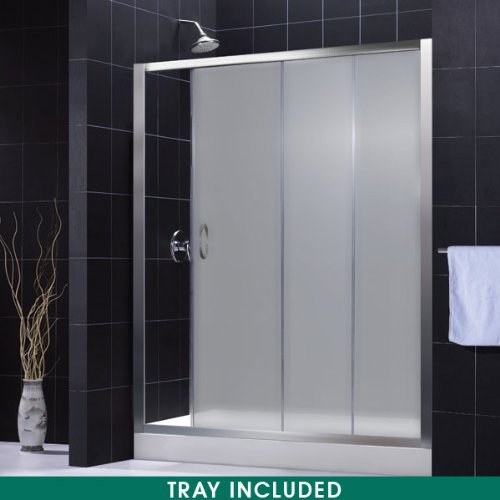 DreamLine Shower Stall SHTRDR-32601-10-01-FR. 32'' x 60'' x 72'', Left-Hand Drain, Frosted Glass, Chrome