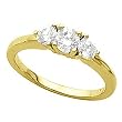 14K Yellow Gold Diamond Three-Stone Engagement Ring - 0.75 Ct.