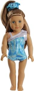 Blue Slushie Gymnastics Doll Leotard and Scrunchie
