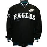 NFL Men's Philadelphia Eagles First Down Wool Jacket (Black, Medium)