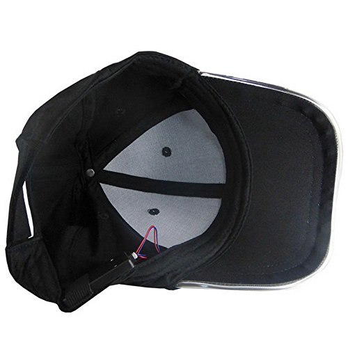 Black Fabric LED Lighting Baseball Cap Glow Hat (Red)