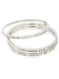 GUESS Silver Saying Bangles