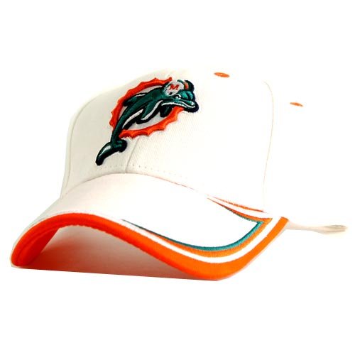 Miami Dolphins White Field Box Adjustable Baseball Hat