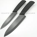 RIMON CERAMIC KNIVES SET ( 5" + 6" ) LOT OF 2 2PCS 5IN 6IN 5-INCH 6-INCH BLACK BLADE BLACK ABS HANDLE CHEFS SLICING UTILITY SHARP KITCHEN CUTLERY CUTTING
