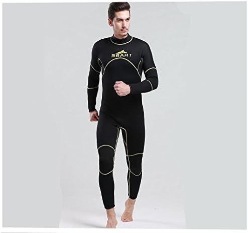 AZSHARAA rubber wetsuit 3MM long sleeve warm winter swimming medusa piece swimsuit thickened male served snorkeling served (black, XXL)