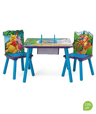 Winnie the Pooh Wooden Storage Table and Chairs