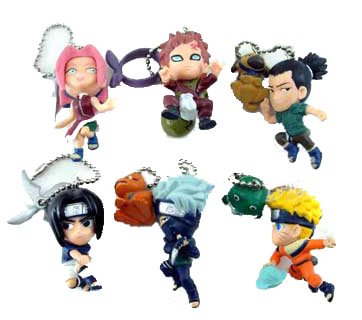 NARUTO Action Figure Keychains 6 of Set