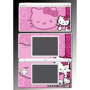 Pink HELLO KITTY Cute cartoon game SKIN #2 Nintendo DS Lite
