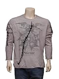SALVAGE Mens Scar Tactic Tee Shirt in Cement