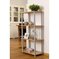 Deko-Regal 4 B�den, Regal Buchedekor, Buche B�cherregal Dekoregal 111x29,5x60cm, Stangen aus Kunststoff, BE-45428