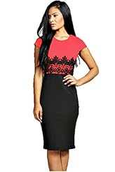 Polyester/Spandex Lace Dropped   Waistline Bandeau Neck Midi Dress 