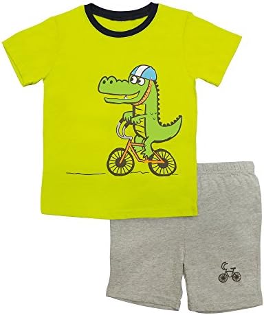 Cockel Little Boys "Crocodile" Short Pajama Set 2 Piece 100% Cotton (4T)