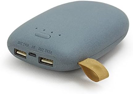 DreamL 6000mAh Chic Cobblestone Dual USB Port Power Bank External Battery Pack for iPhone/iPad/Samsung/Mobile Devices (Dark Gray)