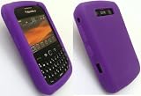 FLASH SUPERSTORE BLACKBERRY 8900 CURVE JAVELIN SILICON CASE/COVER/SKIN PURPLE + SCREEN PROTECTOR