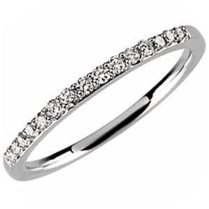 14K White Gold Elegant Vintage Style Diamond Wedding Band