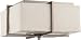 Nuvo Lighting 60/4488 Two Light Logan Medium Square Flush with Khaki Fabric Shade/Cream Diffuser, CUL Damp Location, Hazel Bronze