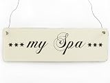 Produkt-Bild: Vintage Deko Schild T&uuml;rschild MY SPA Baddekoration im Shabby Chic Wandschild aus Holz