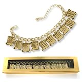 Gold TEN Commandments Charm Bracelet