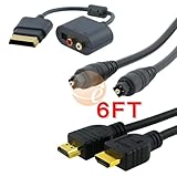 Optical+6 ft HDMI M/M Cable+RCA Audio adapter For Xbox360