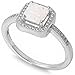 Oxford Diamond Co Princess Cut Lab Created White Opal & Cz Fashion .925 Sterling Silver Ring Sizes 3-13