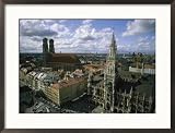An Aerial View of the Town Hall and the Marienplatz in Munich Collections Framed Photographic Poster Print by Taylor S. Kennedy, 29x21