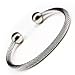 Magnetic Stainless Steel Cable Silver Ball Golf Bracelet with Free 36 Magnetic Necklace/Bracelet/Wrap [nm36b01]