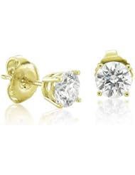 14k Yellow Gold Diamond Stud Earrings (HI, I2-I3, 0.74 carat)