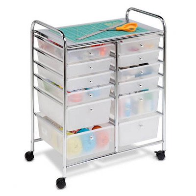 12 Drawer Rolling Cart (Silver) (31.75H x 25.25W x 15.25D) On Sale