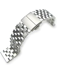 20mm Sandblasted SUPER Engineer Type II Solid Stainless Steel Deployant Watch Bracelet