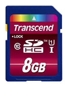 Transcend 8 GB High Speed Class 10 UHS Flash Memory Card TS8GSDHC10U1E 85/45 Mb/s