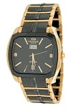 Oniss #ON605-MG1 Men's Sappir Black Ceramic Watch with Gold Trim