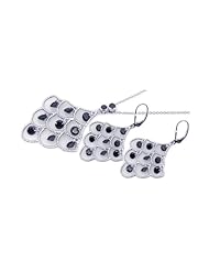 Nickel Free Sterling Silver Pendant & Earring Sets Hanging Black CZ Set
