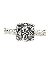Sterling Silver Antique Decorated Cross Bead