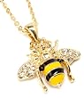 Bumble Bee / Honey Bee Fashion Necklace - Gold Tone