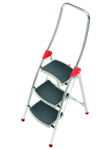 HAILO 4393-501 Alu-Klapptritt 3 Stufen ProfiStep Gangway Plus mit Anti-Rutschmatten