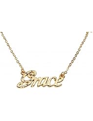 Name Necklaces Grace - Personalized Necklace Gold Plated 18K, Belcher Chain, 2mm Thick