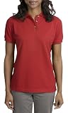 Upscale Ladies 100% Cotton Pique Knit Sport Shirt - Sunset Red