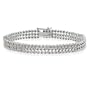 Sterling Silver 2ct Diamond Three Row Bracelet