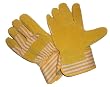 G & F 2302L Premium Leather Palm Gloves, Heavy Duty Fabric, Large, 1-Pair