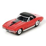 Chevrolet Corvette (C2) convertibile, rosso/nero, 1967, modello di automobile, modello prefabbricato, Greenlight 1:64 Modello esclusivamente da collezionedi Greenlight