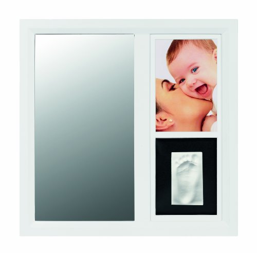 Baby Art 34120083 Mirror Rahmen Spiegel mit Fotorahmen und Hand-/Fu&szlig;abdruck, wei&szlig;/schwarz Preisvergleich