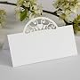 White Domed Vintage Heart Wedding Place Cards by P&hellip by Paper Baker