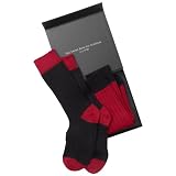 Savile Row Mens Black Red 2 Pack Luxury Merino Cashmere Socks