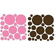 72 Wall Polka Dots Pink and Brown Peel and Stick Stickers