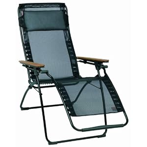 Lafuma Futura Clipper XL Wood Arm, Black from Lawn Chairs