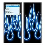 Blue Neon Flames Design Decal Skin Sticker for Apple iPod nano 2G (2nd Generation) 2GB/ 4GB/ 8GB Player