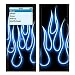 Blue Neon Flames Design Decal Skin Sticker for Apple iPod nano 2G (2nd Generation) 2GB/ 4GB/ 8GB Player