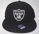 Size 7 7/8 Black Oakland Raiders Flat Bill Fitted Cap