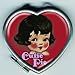 Womens Hand Made Retro "Cutie Pie Heart" Compact Mirror Case